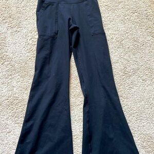 Offline By Aerie The Hugger High Waisted Folder over Flare Leggings Black (Sz S)